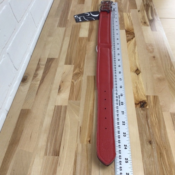 Mad Cow genuine leather jewelry dog collar handmade red pink turquoise studded - Picture 13 of 16